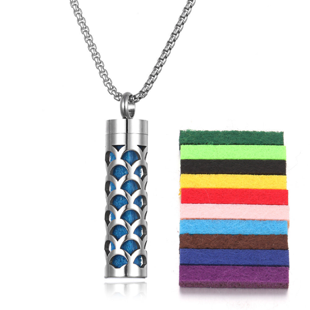Aromatherapy Essential Oil Necklace – Titanium Steel
