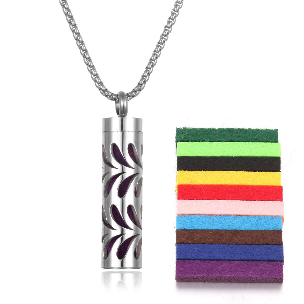 Aromatherapy Essential Oil Necklace – Titanium Steel