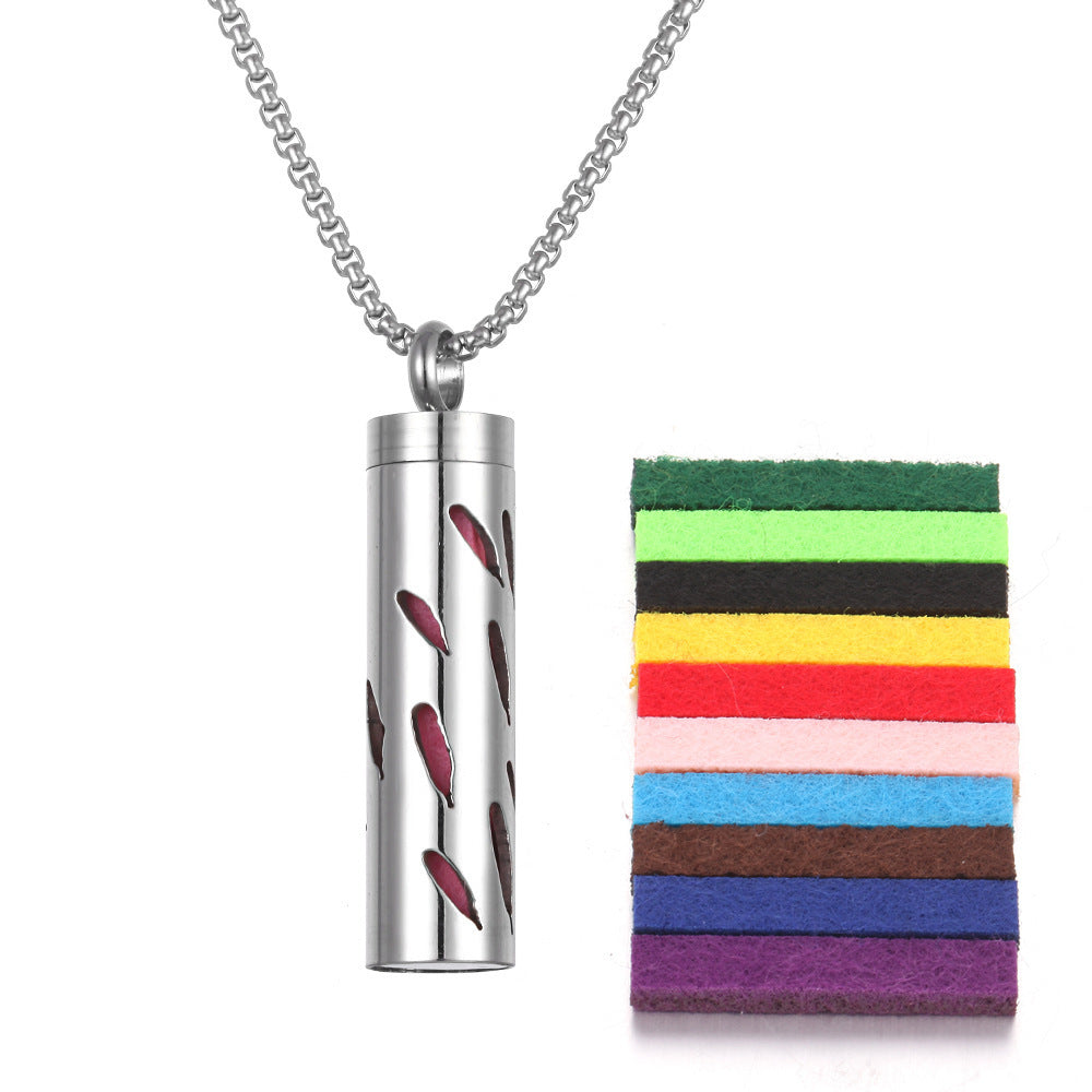 Aromatherapy Essential Oil Necklace – Titanium Steel