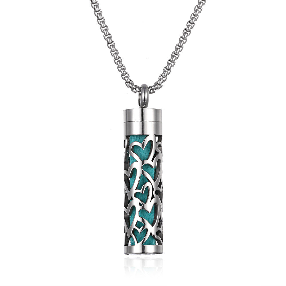 Aromatherapy Essential Oil Necklace – Titanium Steel