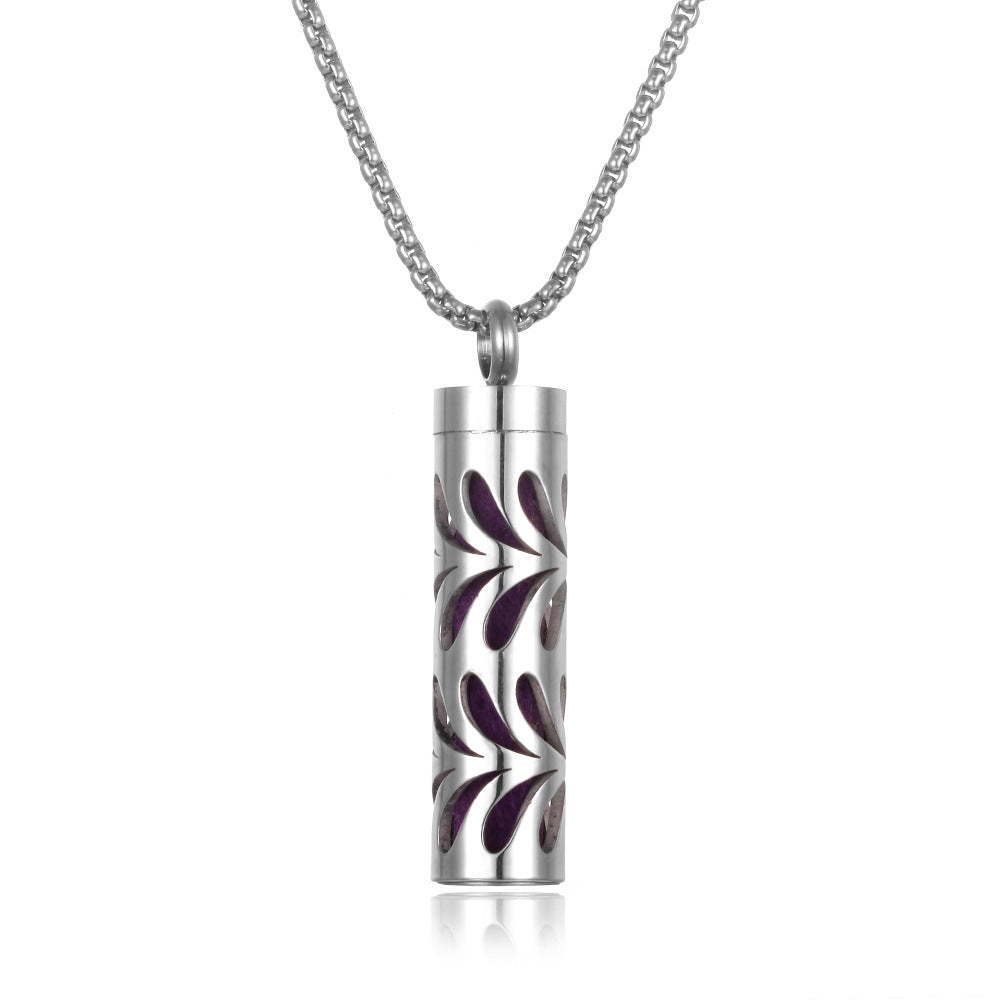 Aromatherapy Essential Oil Necklace – Titanium Steel