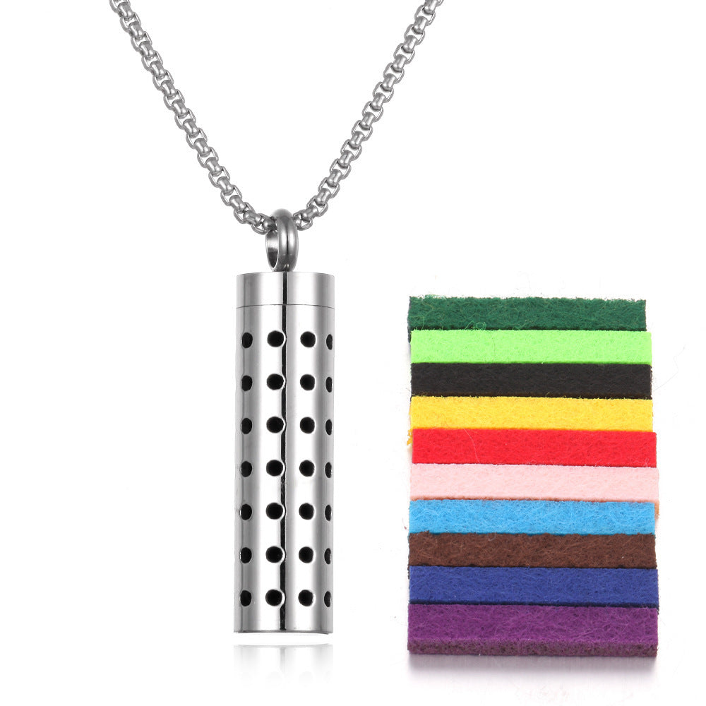Aromatherapy Essential Oil Necklace – Titanium Steel