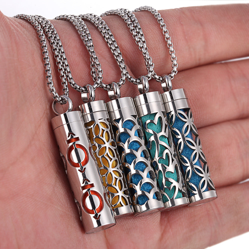 Aromatherapy Essential Oil Necklace – Titanium Steel