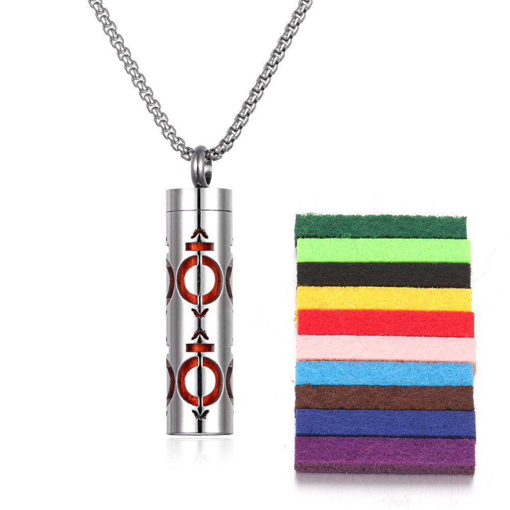 Aromatherapy Essential Oil Necklace – Titanium Steel