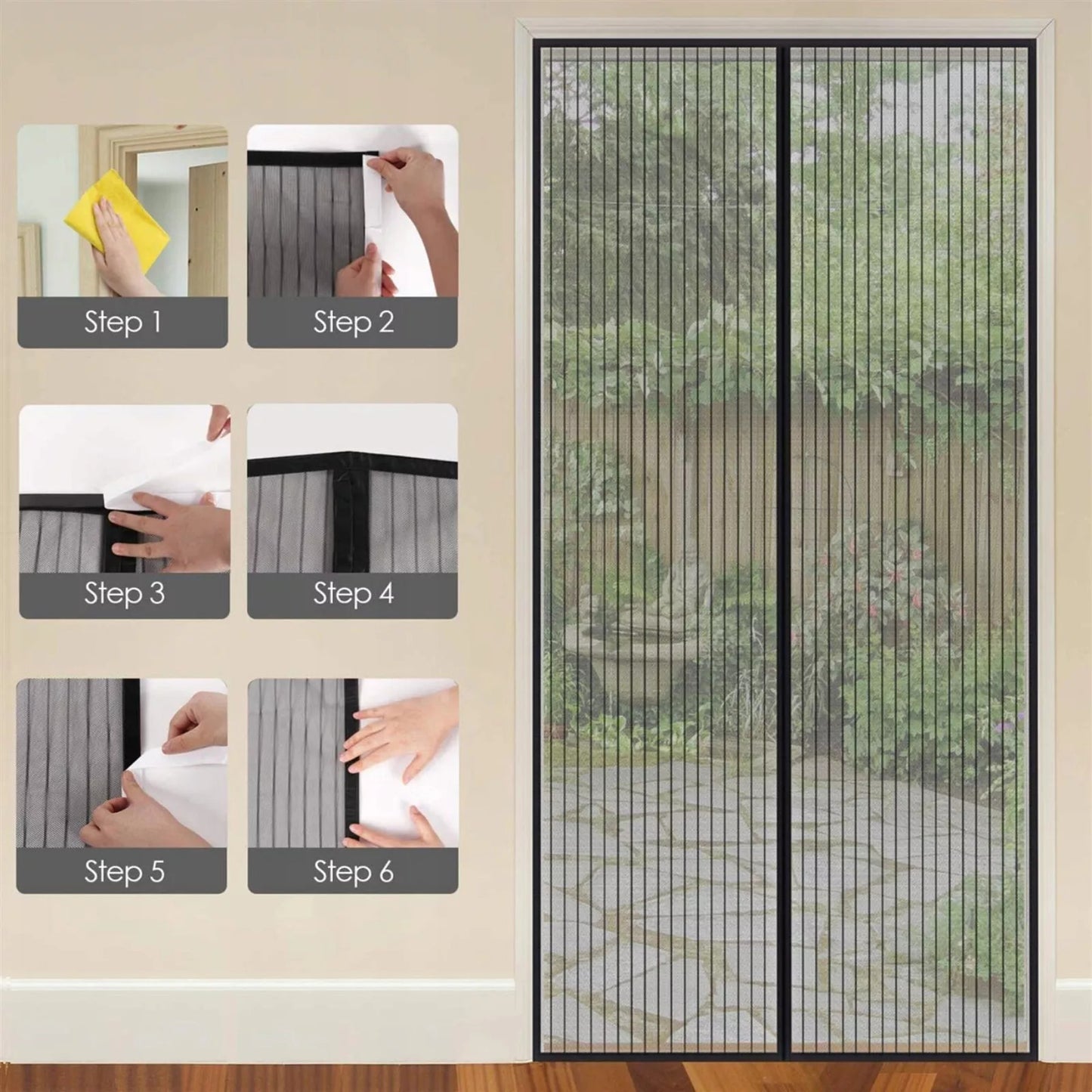 Magnetic Mesh Screen Door – Hands-Free Insect Barrier with Auto-Close