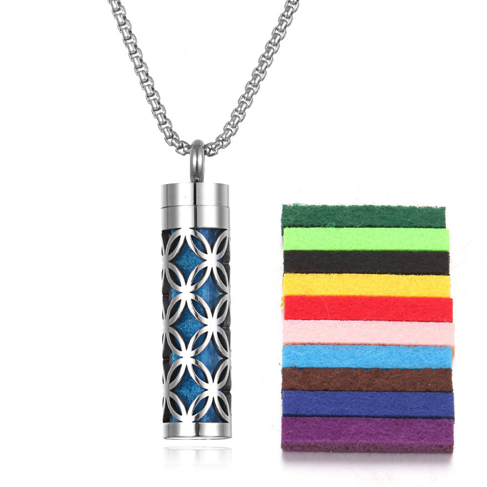 Aromatherapy Essential Oil Necklace – Titanium Steel