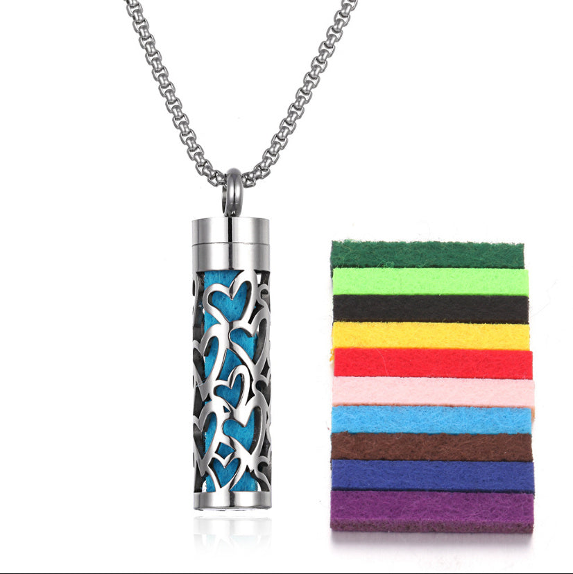 Aromatherapy Essential Oil Necklace – Titanium Steel