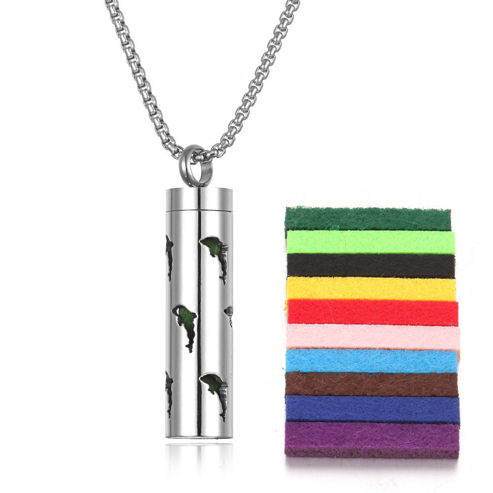 Aromatherapy Essential Oil Necklace – Titanium Steel