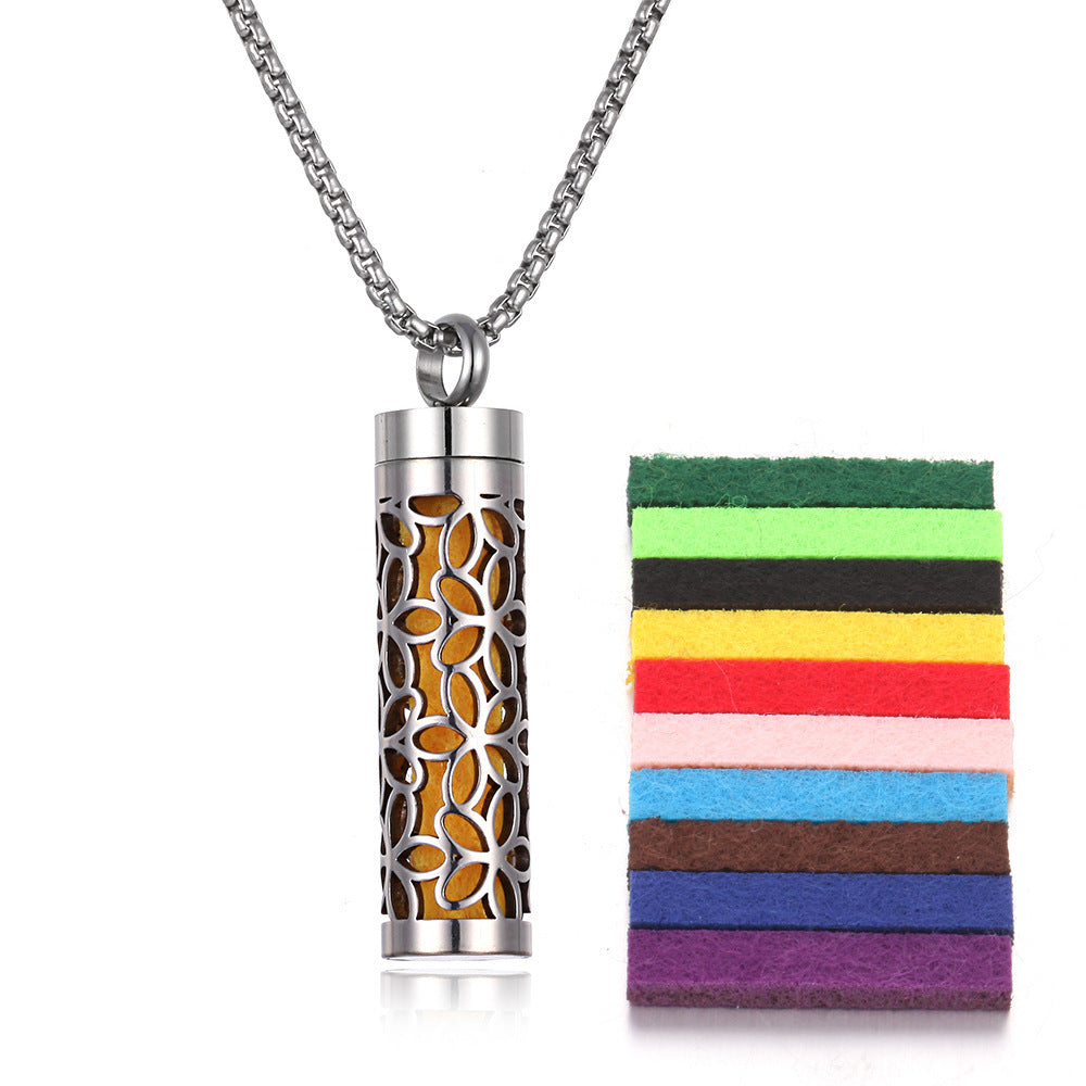 Aromatherapy Essential Oil Necklace – Titanium Steel