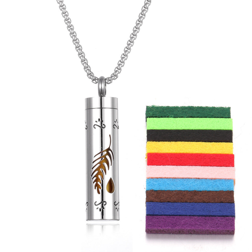 Aromatherapy Essential Oil Necklace – Titanium Steel