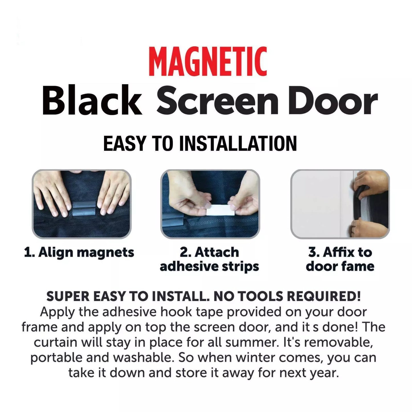 Magnetic Mesh Screen Door – Hands-Free Insect Barrier with Auto-Close