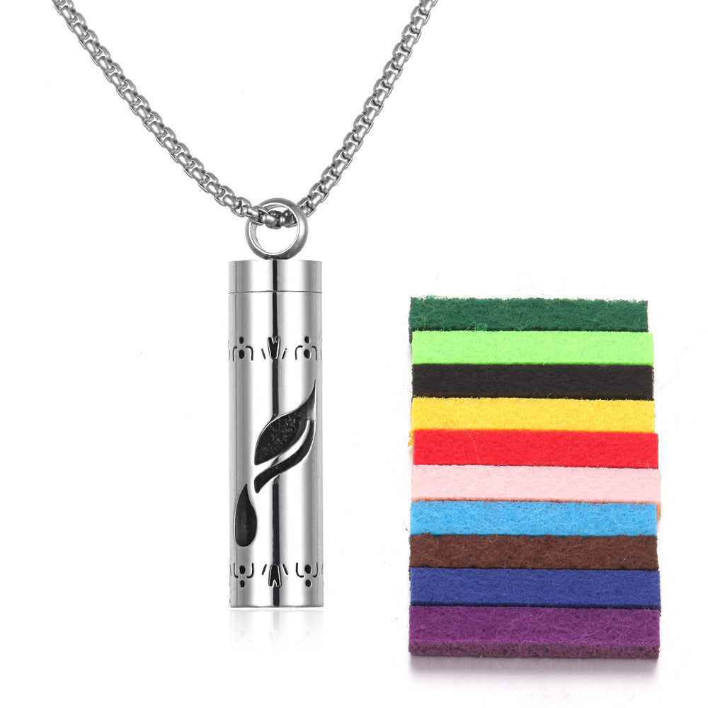 Aromatherapy Essential Oil Necklace – Titanium Steel