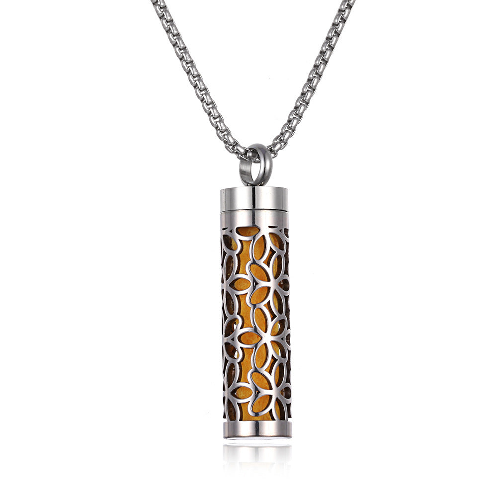 Aromatherapy Essential Oil Necklace – Titanium Steel