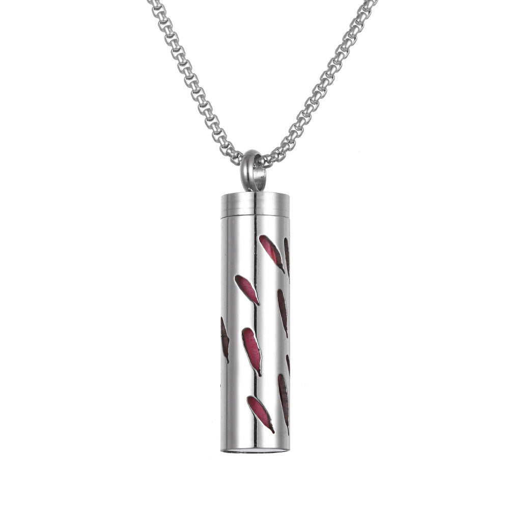 Aromatherapy Essential Oil Necklace – Titanium Steel
