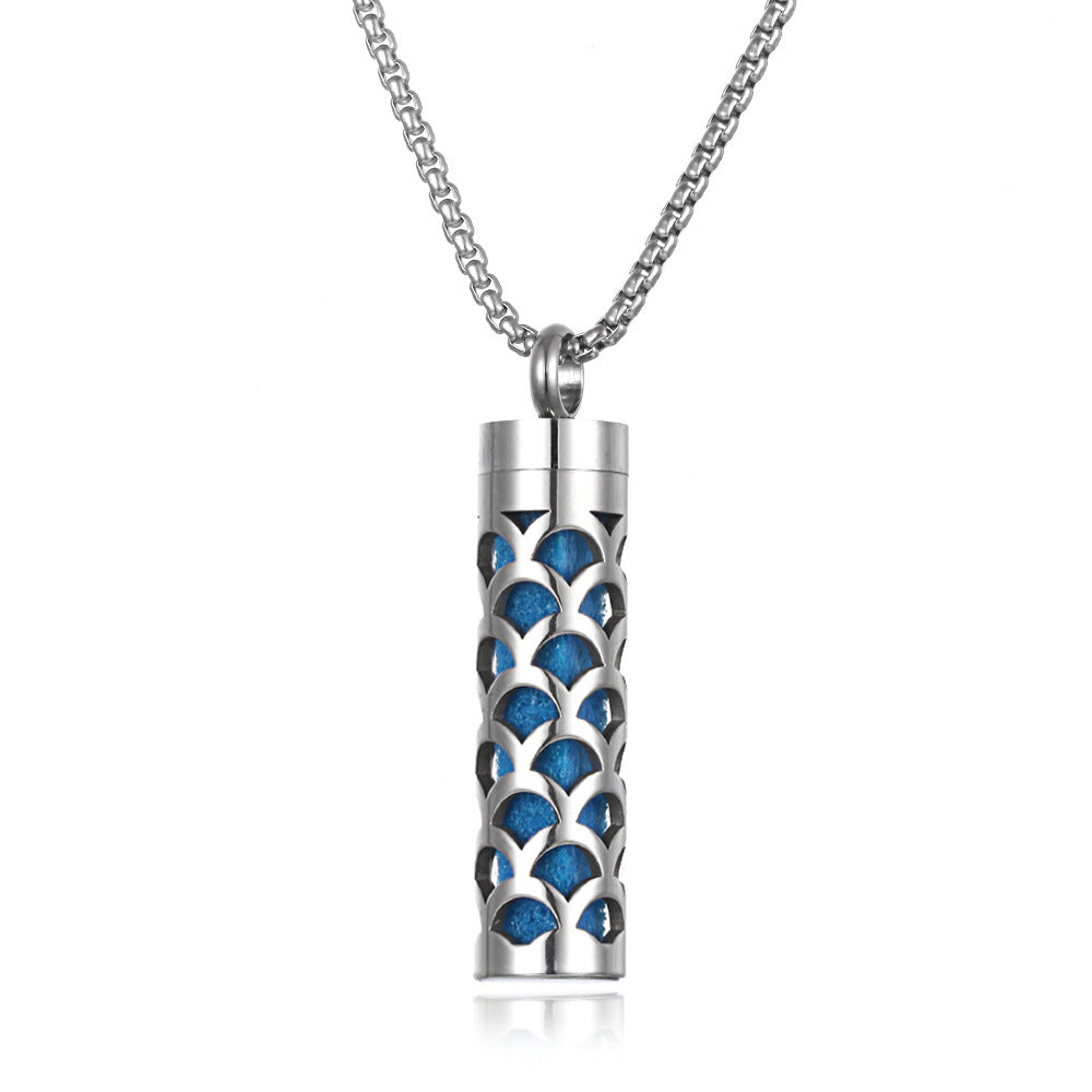 Aromatherapy Essential Oil Necklace – Titanium Steel
