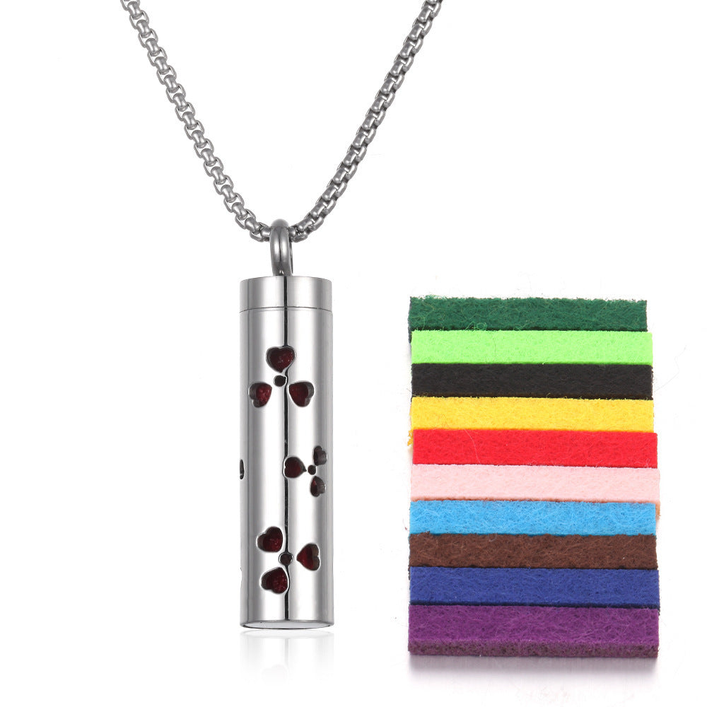 Aromatherapy Essential Oil Necklace – Titanium Steel