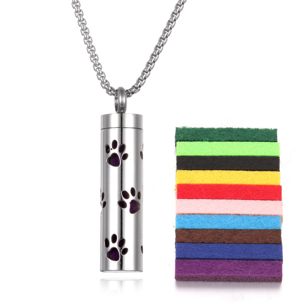 Aromatherapy Essential Oil Necklace – Titanium Steel